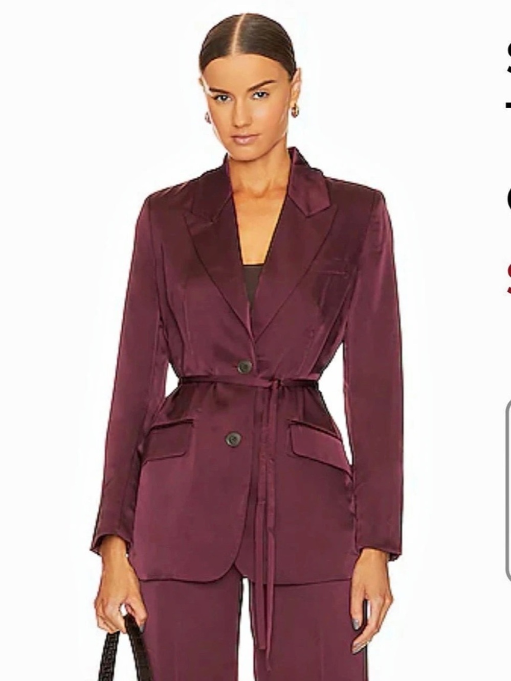 1. STATE Tie-Waist Blazer in Purple Size 14